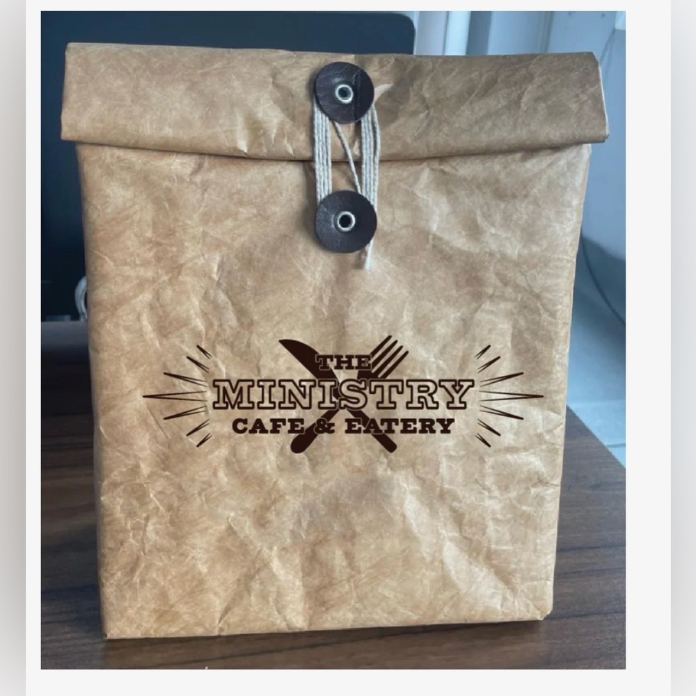 The Ministry Café & Eatery – Insulated Kraft-Style Lunch Bag